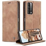 xinyunew Funda para Huawei P Smart 2021/Huawei Y7A,Avanzado PU Piel Carcasa [Soporte Plegable][Ranura para Tarjeta][Cierre Magnético] Antigolpes Libro Funda para Huawei P Smart 2021/Huawei Y7A-Marrón