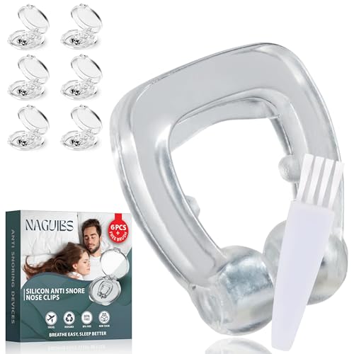 Premium 6 Pack Anti Snoring Devices Snore Stopper Magnet Silicone Nose Clip Efective Snoring Solution Support Breathing Enhance Sleep Experience for Comfortable & Quieter Sleep aid Nose Magnet