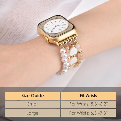 KOREDA Beaded Bracelets Compatible for Apple Watch Band 38mm 40mm 41mm 42mm 44mm 45mm 46mm Women, Fashion Handmade Dressy iPhone Watch Bands Stretchy Strap for iWatch Series 12 11 10 9 8 7 6 5 4 3 2 1 SE - image 4