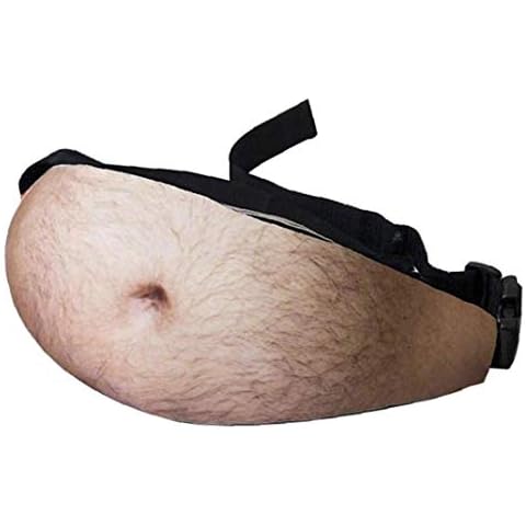 Fanny Pack Dad Bag Interesting Pack Fake Beer Belly Zipper Waist Bag Traveling Bag with Adjustable Belt Cover