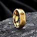 VNOX Customize Gold Plated Stainless Steel Beveled Edge Matte Brushed Finish Rings for Wedding Band,Size 6