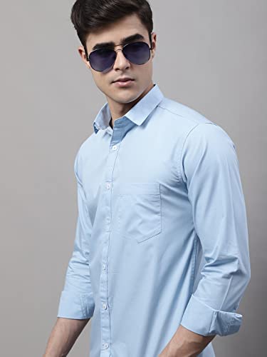 Image of Majestic Man Men's Cotton Slim Fit Solid Casual Shirt