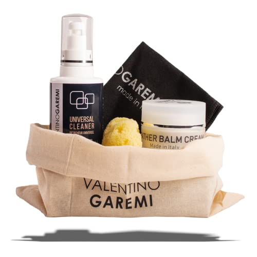 VALENTINO GAREMI Kit de cuidados com a bolsa - Conjunto de limpeza e proteção para peles delicadas ou bolsas de mão feitas à mão com nome de designer - Feito na Itália, Neutro, One Size