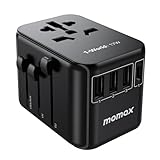 MOMAX 変換プラグ 17W 海外変換プラグ 海外旅行用電源変換プラグ 全世界対応 旅行プラグアダプター 5台同時充電 1*USB-C& 3*USB-A&1*ACコンセント 単ポート15W出力 海外用コンセント 海外電源変換アダプタ C/BF/O/Aタイプ マルチ変換プラグヨーロッパ/韓国/イギリス/アメリカ/オーストラリアなど200ヶ国家対応 便利グッズ ブラック