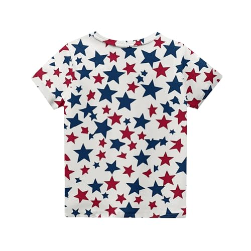 Girls American Flag Shirts Patriotic Shirt USA Flag Stars Stripes Print T-Shirt 4th of July Summer Tee Tops2