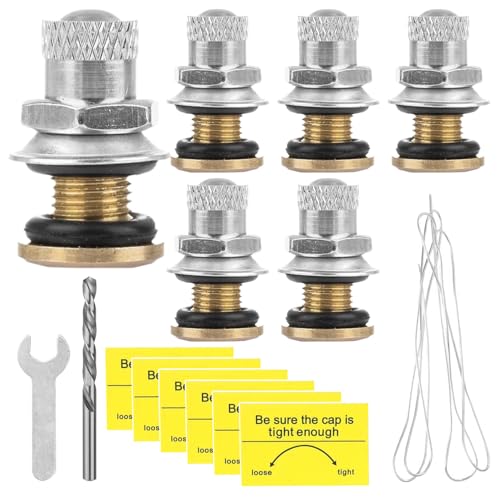 6 Pièces Bouchons D'aération pour Bidons D'essence, Kit D'aération pour Réservoirs de Carburant, pour Améliorer le Débit, pour Bidons D'essence,...