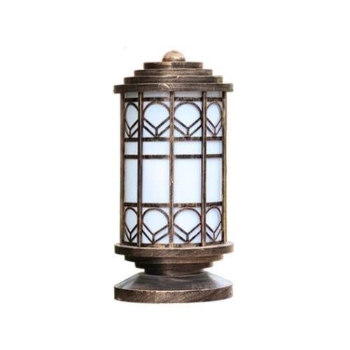 Preisvergleich Produktbild EASTYY Traditionelle Victoria Retro Bronze Metall Säulenlampe Antik IP54 Wasserdicht Säulenpfosten Lichter Regenfest Straßenleuchte Rostfrei Aluminiumdruckguss E27 Decor Outdoor Tischlampen Jtivcs