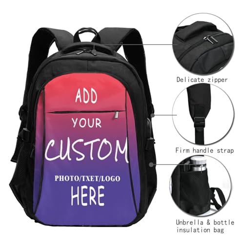 Generic Customizable Backpack Custom Photo Text Logo Signature Laptop Packet For Personalized Men Women Gift Fallow Journey Backpacks, A11263