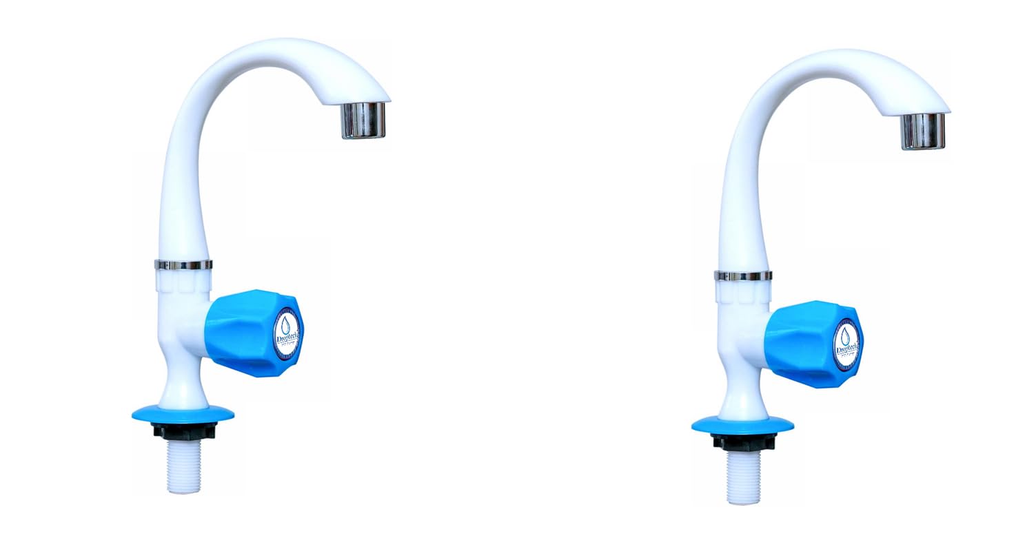 Droptech PVC Swan Neck Tap for Kitchen/Bathroom Wash Basins/faucets (Big Neck) (Blue Shed) Pack of 2-image-41
