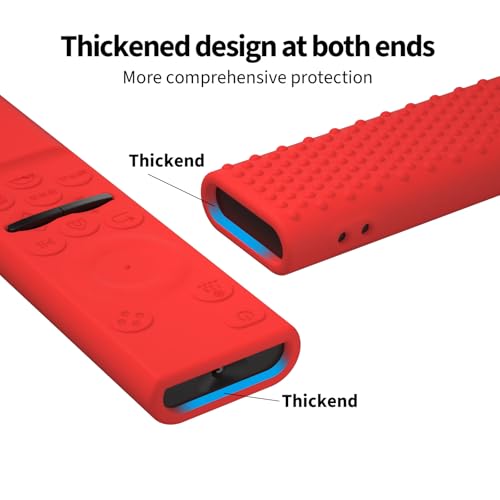 Image of Samsung QLED TV Remote Cover - Silicone Full Wrap Protective Case with Loop (H-Red) - Compatible with Samsung Smart TV Remote BN59-01311