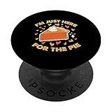sono qui solo per la torta divertente torta di zucca del ringraziamento popsockets popgrip adesivo