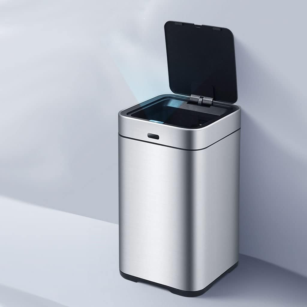 Trashbin Stainless Steel Rechargeable Intelligent Automatic Induction Trash Can Household Kitchen Living Room Trash Can 10L Trash Cans