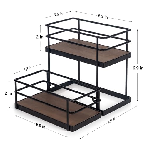 4 Bottle Capacity Coffee Syrup Organizer 2 Tier Coffee Syrup Stand Shelf for Coffee Bar Kitchen Small Wine Rack for Bar Family Storage for Syrup Wine Dressing - Image 4