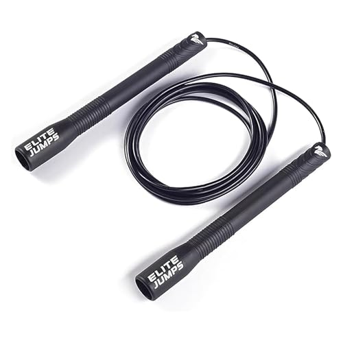 Elite Jumps �t���[�X�^�C���꒵�� �q��&��l�p - ���߉\��10�t�B�[�g 4mm PVC�R�[�h&���Ȃ�8�C���`�̃n���h�� - ��v�ȃt�B�b�g�l�X&�g���[�j���O�p�꒵�� - �u���b�N