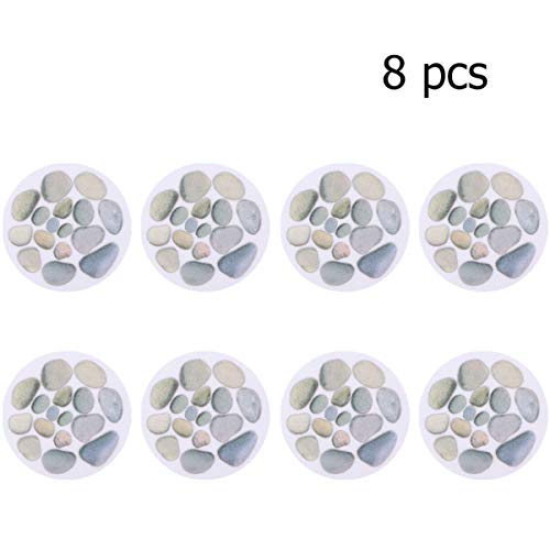 Doitool 8Pcs Non-Slip Bathtub Stickers Durable Sturdy Premium Stone Pattern Anti-Slip Bath Stickers Safety Shower Treads For Adults Kids Bathroom (With Scraper) #TOP3