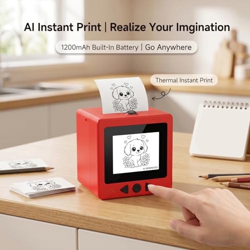 Image of Dpofirs Kids Voice Printer 2.4In HD | AIPowered Bluetooth WiFi Mini Thermal Printer for Creative DIY Graffiti Art & Multilingual Learning Tool