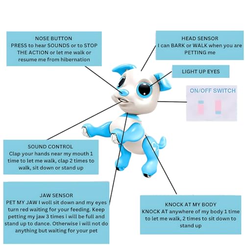 Image of Turtle Bee Toby Robot Dog Toy - Interactive Robotic Dog, Walks, Dances, Barks, Follows Commands | Robot Toy for 5-8 Years | Robotic Toys for Boys & Girls & Kids | Made in India | Blue