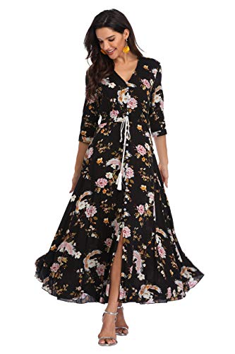 Image of Casual Summer Dresses for Women 2026 Maxi Dress Flowy Bohemian Beach Party