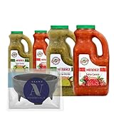 Herdez - Lavinia Essentials Bundle: 4-Pack of Salsa Collection Imported from Mexico, 70oz Plastic Jug + 1 Utility Prop.