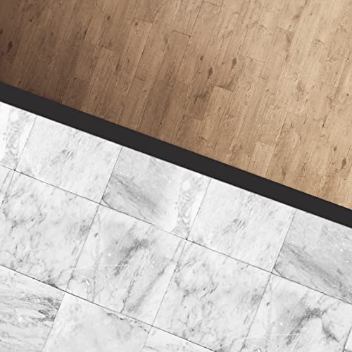 3.28 Ft Pvc Floor Transition Strip Double Waterproof Self Adhesive Backing, Floor Edging Trim Floor Divider Strip Suitable For Threshold Transitions With A Height Less Than 4 Mm/0.16In(Black) #TOP4