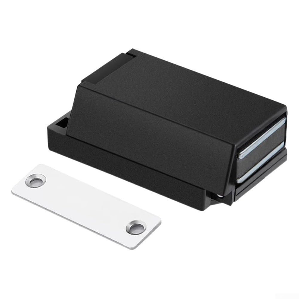 Rebotador invisible para puerta de armario, pestillo magnético resistente al tacto hasta 125 kg, cierre oculto de aleación de zinc para muebles de madera, mecanismo de liberación de presión fácil (E)