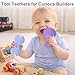Baby Tool Teether Set, 4 Pack Silicone Textured Teething Toys for Boys 3–12 Months, Wrench Screwdriver Hammer Axe Chew Toys for Teething Relief, Newborn Infant & Toddler Baby Stuff