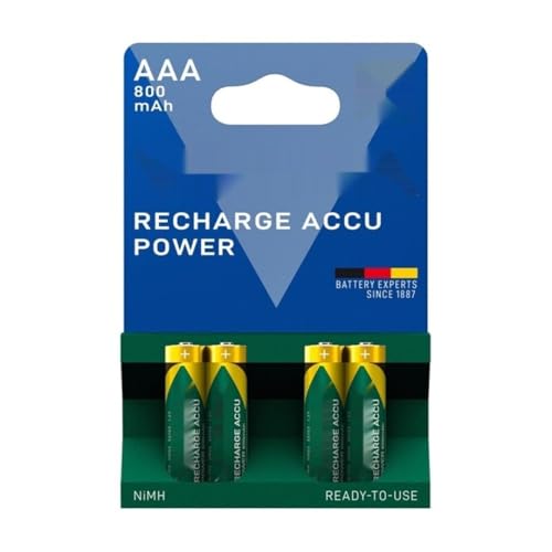 Pila Recargable AAA 800mA, Dimensiones Ø10,5x44,5mm, Ideal para Dispositivos electrónicos y Juguetes. Blister de 4 Unidades.