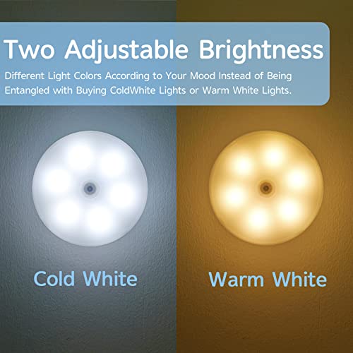 Wisekoti 3Pack Upgrated Motion Sensor Night Light, Switchable Rechargeable Cordless Led Puck Night Lights, Secured To The Wall By Magnets, Used In Closets, Stairs, Bathrooms, Bedrooms Etc. #TOP2