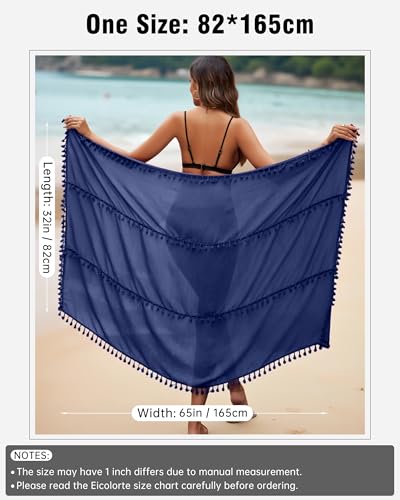 Image of Eicolorte Sarong Cover Up Womens Beach Cover Up Bikini Bathing Suit Swimsuit Swimwear Coverup Sarong Pareo Wraps for Women