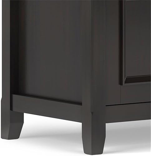 Miniatura 4 de SIMPLIHOME Amherst - Soporte bajo para TV de madera maciza de 72 pulgadas de ancho, color marrón nogal, consola multimedia estilo transición para