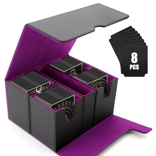MEKOTRIN - MEKOTRIN 5 in 1 Card Deck Case for Trading Cards, Leather Magnetic Closure Commander Deck Box, Detachable Trading Card Storage Box Fit for YuGiOh, MTG and Sport Cards