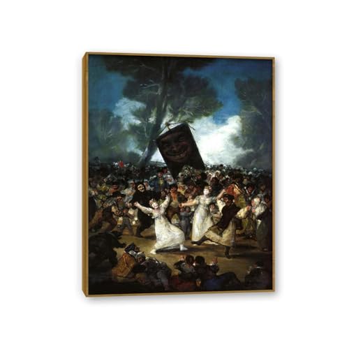 Peinture sur toile Francisco Goya L'enterrement de la sardine Tableau de Maître Cadre Teck