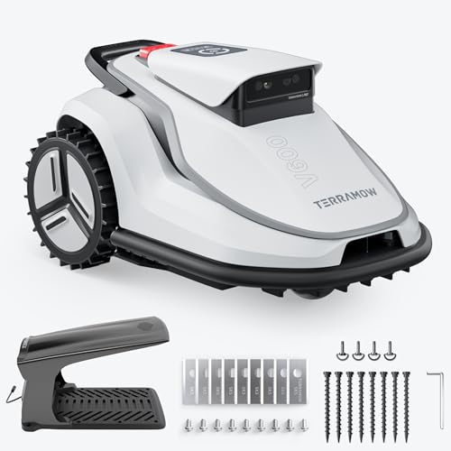 Terramow V600 Mähroboter ohne Begrenzungskabel, ohne RTK, mit KI-Bilderkennung und Hinderniserkennung für Garten bis 600m²