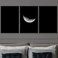3 Piece Framed Canvas Wall Art Lunar Eclipse Canvas Prints Home Artwork Decoration for Living Room,Bedroom - 16