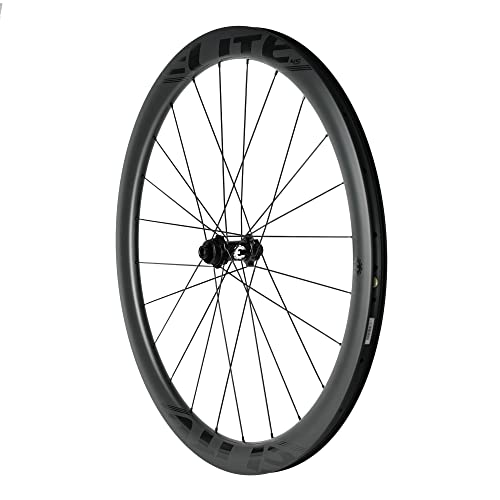 Elitewheels 700C Clincher Carbon Wheelset Disc Brake：45Mm Depth Quality Carbon Ud Finish Rim Road Cycling Tubeless Compatible Clincher #TOP2