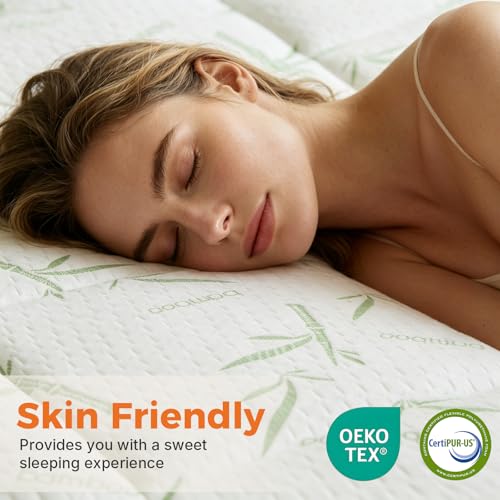 Image of Sweetcrispy Dual Layer Full Memory Foam Mattress Topper, 2 Inch Gel Memory Foam Plus 1 Inch Alternative Pillowtop Mattress Pad Cover, Cooling Bed Topper for Pressure Relief