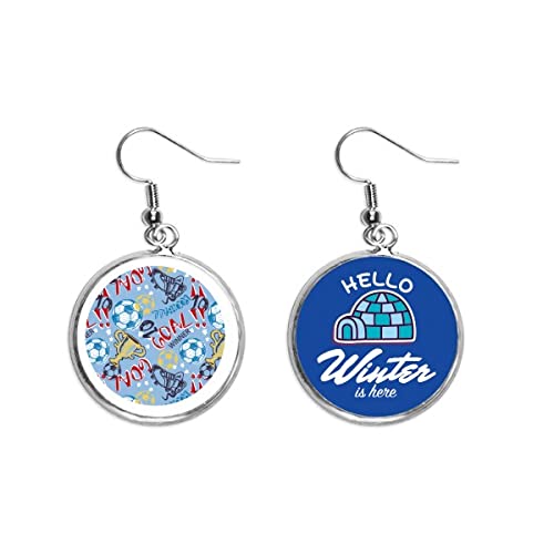 Pendientes de fútbol gol joyería deportiva colgante de invierno para mujer
