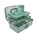 3 Layer Stackable Arts and Crafts Organizer Storage, Multipurpose Sewing Box Plastic Tackle Box Organizer with Lib, Storage for Tools, Makeup, Snack, Art Supply, Sewing Supply(Green)