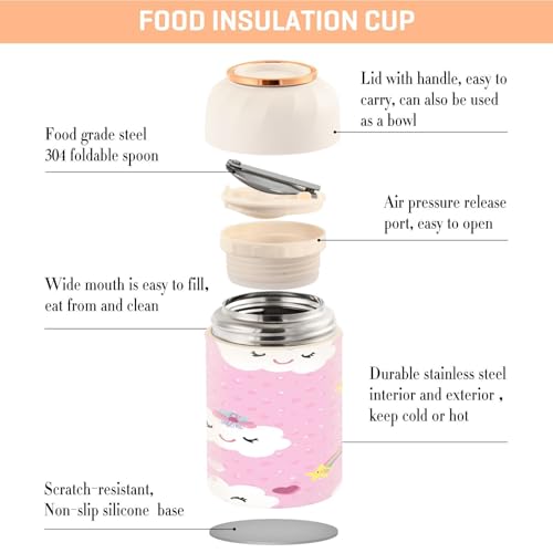 Tarro de comida de 500 ml Cute Cloud para un almuerzo caliente en la oficina 5