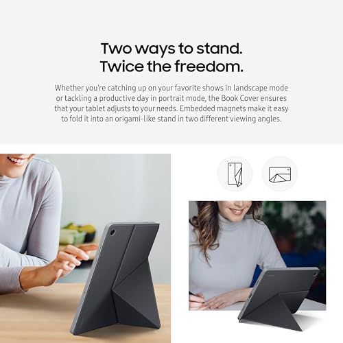 Image of Samsung Galaxy Tab A11+ Book Cover Case, Tablet Protector, Foldable Stand with Landscape and Portrait Modes, Protective Against Bumps and Scratches, Auto Screen On /Off, US Version, Black