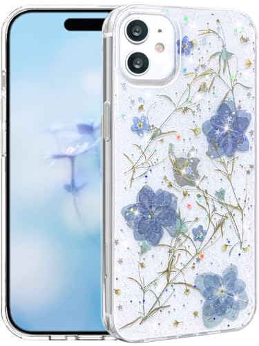 Coque paillettes iPhone 11 fleurs séchées idéale pour vos sorties et soirées