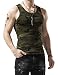 XShing Cotton Men Tank Top Comfort-Soft Gym Men's Sleeveless Muscle Camo shirts (L, ArmyGreen)