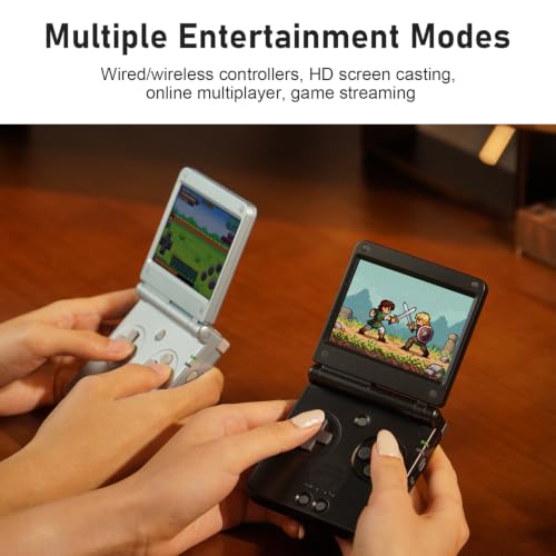 Image of RG SP Retro Handheld Game Console , RGSP Flip Portable Game Console 3.4 Inch IPS Screen H700 Linux 64-bit System Support WiFi Bluetooth 16G SD Card 30+ Game Emulators No Game Preloaded(Graphite)