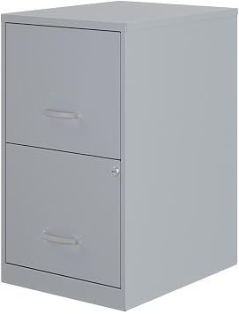 Hirsh Industries Space Solutions 18" D 2 Drawer Metal File Cabinet - Gray/Platinum