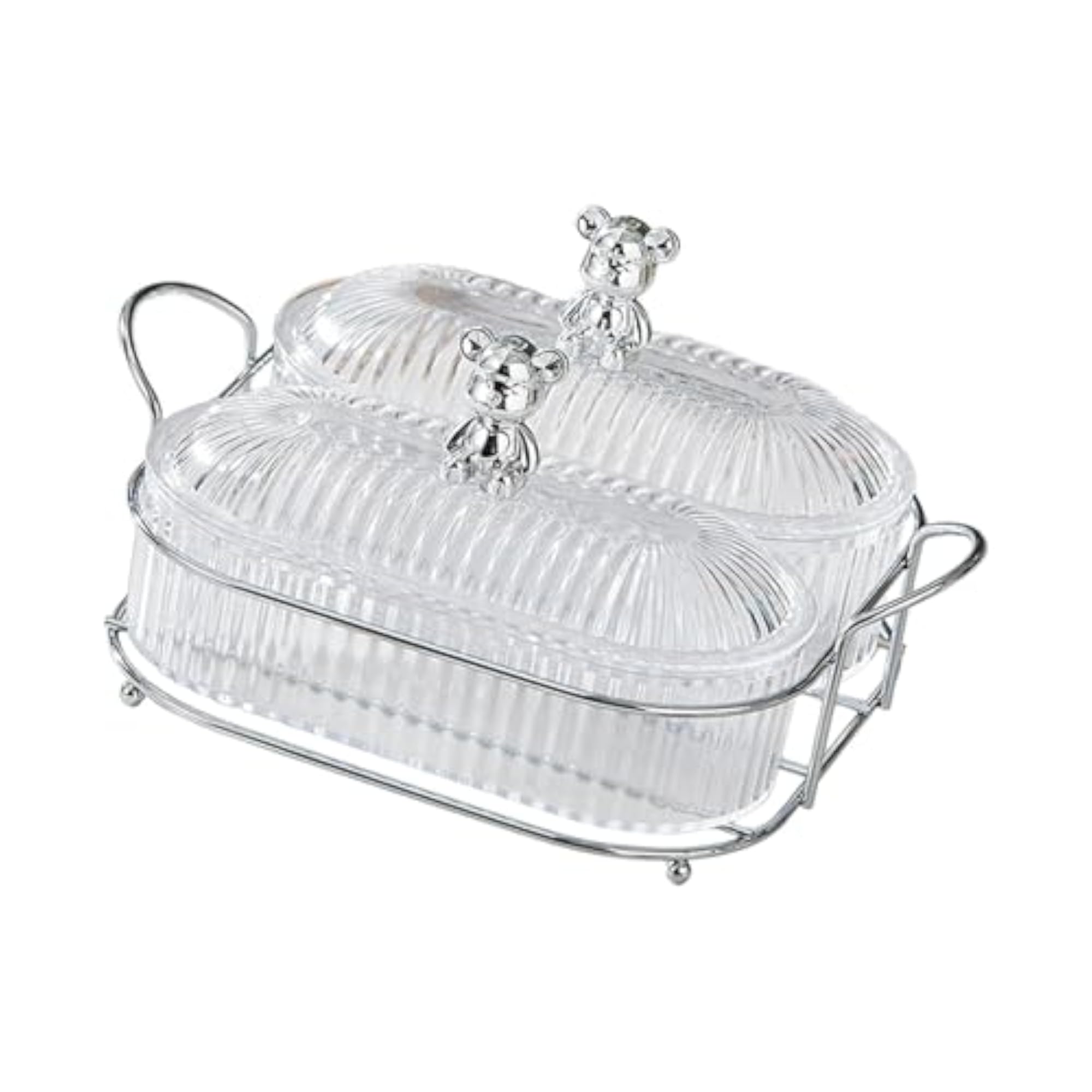 Divided Snack Serving Bowls with Handle for Dried Fruits
