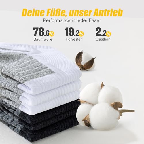SockWaddles Chaussettes Hommes Femme 35-38 39-42 43-46 47-50，Chaussettes de Sport Hommes Femmes，Chaussettes de Running Respirantes，Coton Chaussettes de Basses Course Unisexe 6 Paires – vue 6