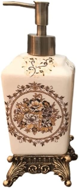 soap Dispenser,Bathroom Accessories, European Luxury Ceramic Liquid Soap Dispensers Soaps Pumps Hand Sanitizer Bottle Bath Accessories Soaps Pump Dispensers, 350ml/11.8oz (Color : B)