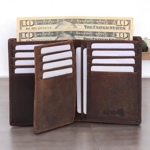 Image of TANSTITCH Genuine Leather Wallet | RFID Blocking Wallet | Large Capacity Card Holder (Hold 30 Currency Notes)