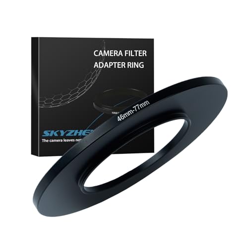 46mm to 77mm Step up Ring Filter Adapter Metal Ring Step up Rings Adapter Filter Compatible with All 77mm UV,CPL,ND,Lens Hood,Threaded Lens ect (46mm to 77mm)