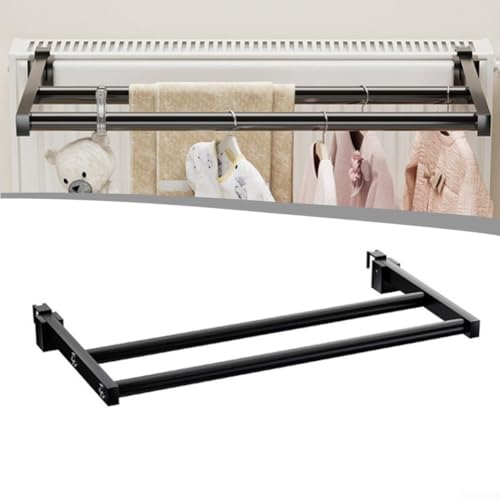 Toallero de acero inoxidable para calefacción, radiador, sin taladrar, 40 cm, para colgar en la pared